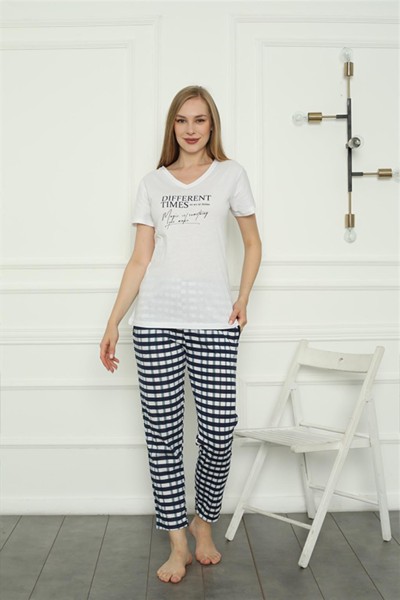 Moda Çizgi Kadın Penye Pijama Takım 4160 - Thumbnail