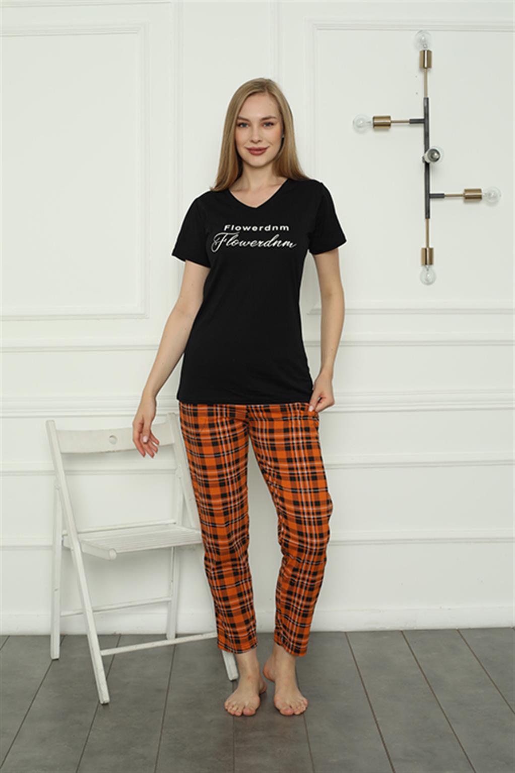 Moda Çizgi Kadın Penye Pijama Takım 4165 - XL | Siyah