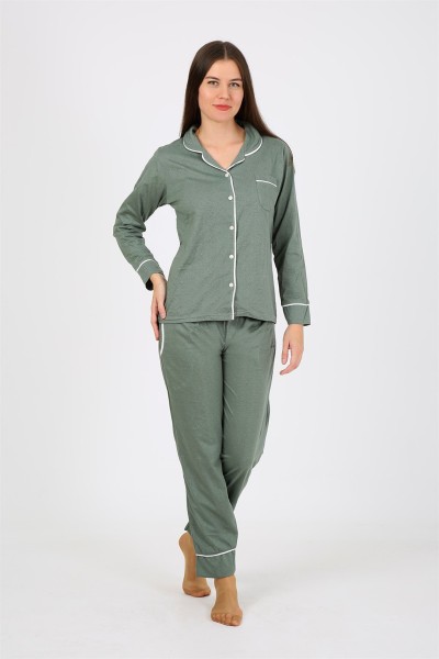 Moda Çizgi - Moda Çizgi Kadın Penye Uzun Kol Pijama Takım 2775