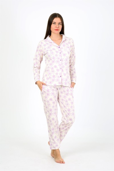 Moda Çizgi - Moda Çizgi Kadın Penye Uzun Kol Pijama Takım 2776