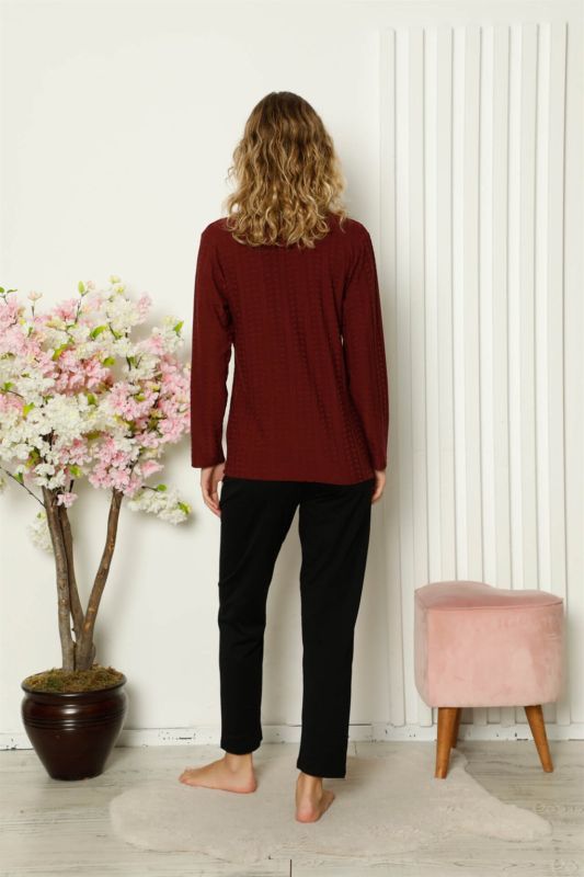 Moda Çizgi Kadın Penye Uzun Kol Pijama Takım 4111 - 3