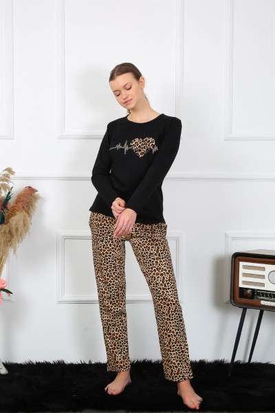 Moda Çizgi - Moda Çizgi Kadın Penye Uzun Kol Pijama Takım 4129