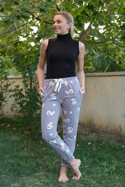 Moda Çizgi - Moda Çizgi Kadın Welsoft Polar Tek Alt Pijama 210053