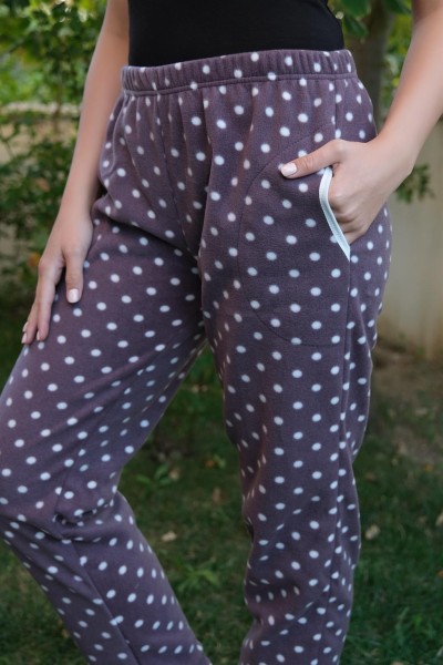 Moda Çizgi Kadın Welsoft Polar Tek Alt Pijama 210054 - Thumbnail