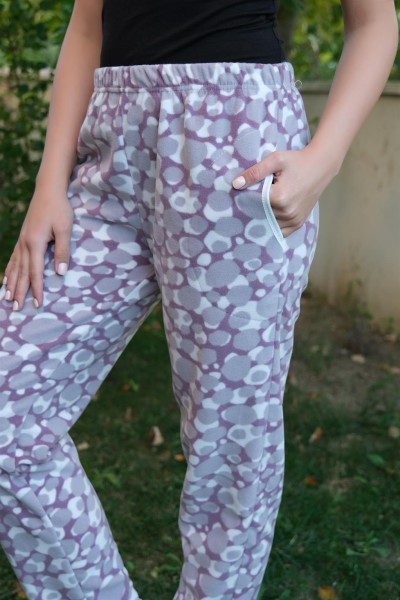Moda Çizgi Kadın Welsoft Polar Tek Alt Pijama 210055 - Thumbnail