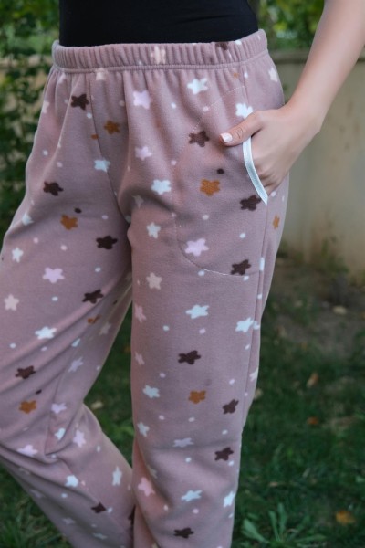 Moda Çizgi Kadın Welsoft Polar Tek Alt Pijama 210056 - Thumbnail