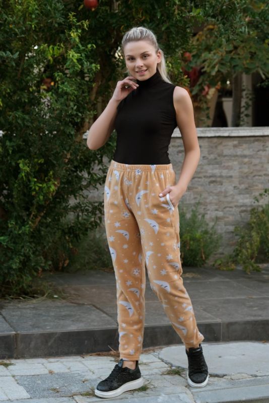 Moda Çizgi Kadın Welsoft Polar Tek Alt Pijama 210067 - 1