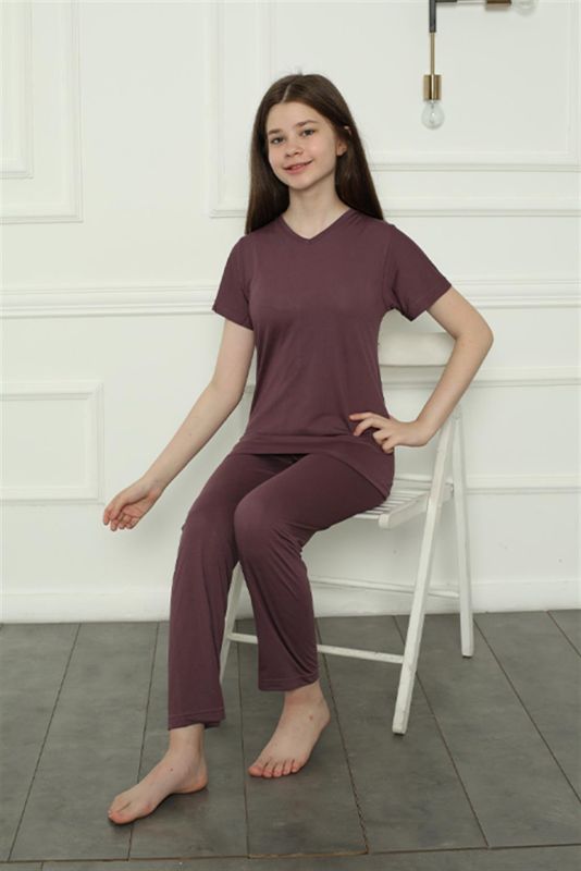 Moda Çizgi Kız Çocuk Penye Pijama Takım 20399 - 3