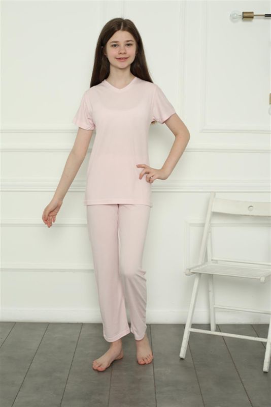 Moda Çizgi Kız Çocuk Penye Pijama Takım 20400 - 2