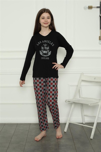 Moda Çizgi - Moda Çizgi Kız Çocuk Penye Pijama Takım 20401
