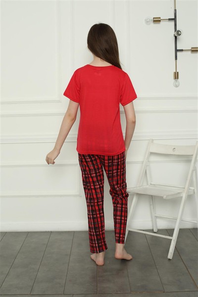 Moda Çizgi Kız Çocuk Penye Pijama Takım 20404 - Thumbnail