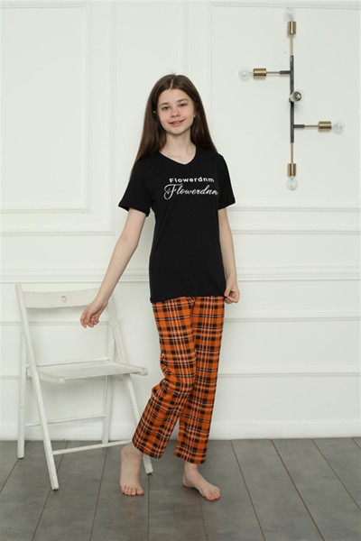 Moda Çizgi Kız Çocuk Penye Pijama Takım 20408 - Thumbnail