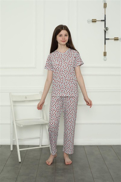 Moda Çizgi - Moda Çizgi Kız Çocuk Penye Pijama Takım 20409