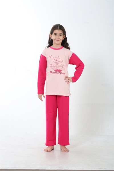 Moda Çizgi - Moda Çizgi Girl's Combed Cotton Pajama Set 4503