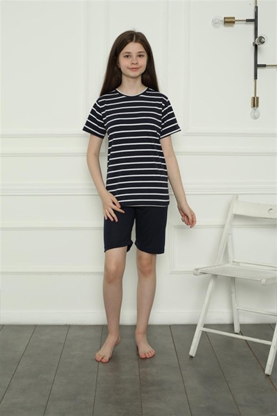Moda Çizgi - Moda Çizgi Kız Çocuk Penye Şortlu Pijama Takım 20407