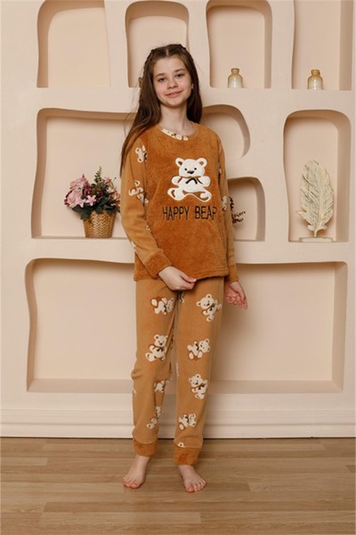 Moda Çizgi Kız Çocuk WelSoft Polar Pijama Takımı 20522 - Thumbnail