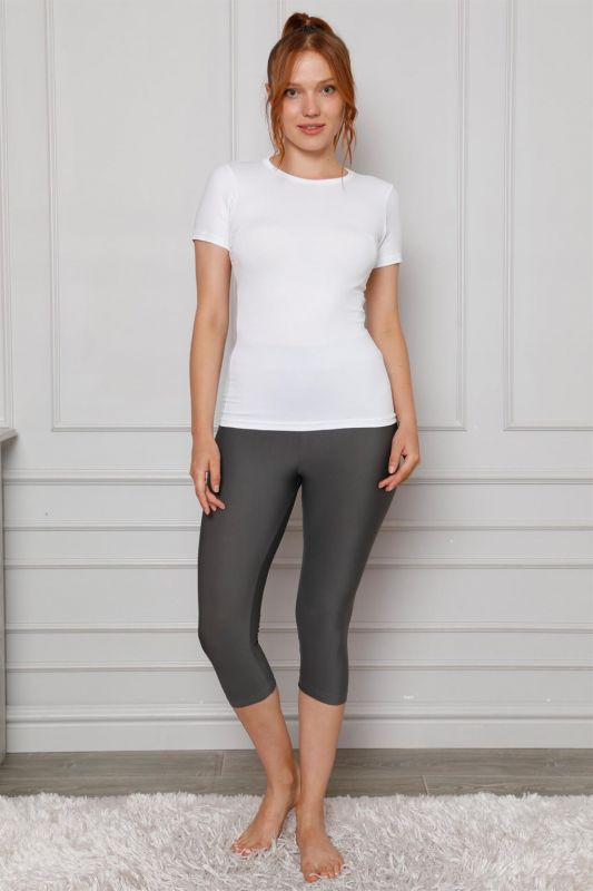 Moda Çizgi Microfiber Kapri Tayt 5863 - 1