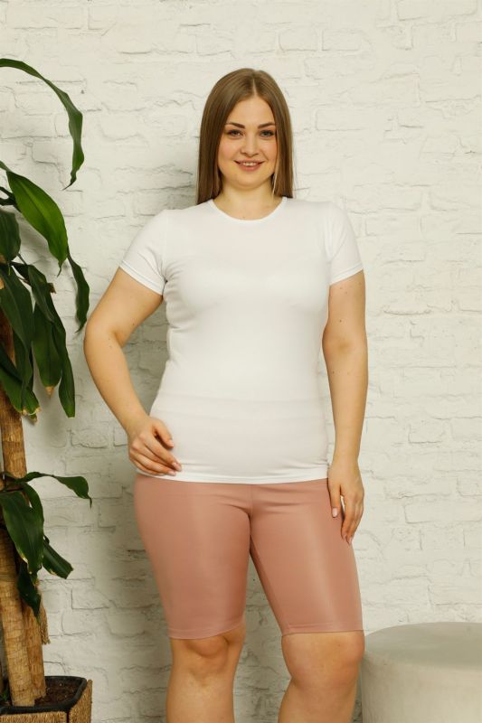 Moda Çizgi Penye Büyük Beden Diz Üstü Tayt 5890 - 1