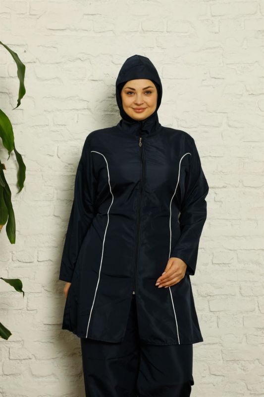 Moda Çizgi Tam Tesettür Büyük Beden Mayo 32015 - 1