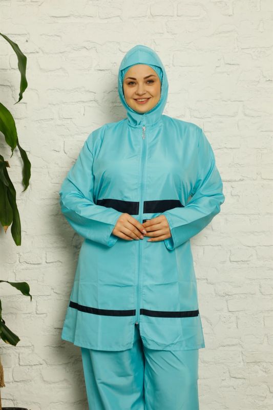 Moda Çizgi Tam Tesettür Büyük Beden Mayo 55007 - 1
