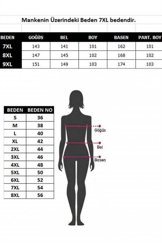 Moda Çizgi Tam Tesettür Büyük Beden Mayo 55007 - 4