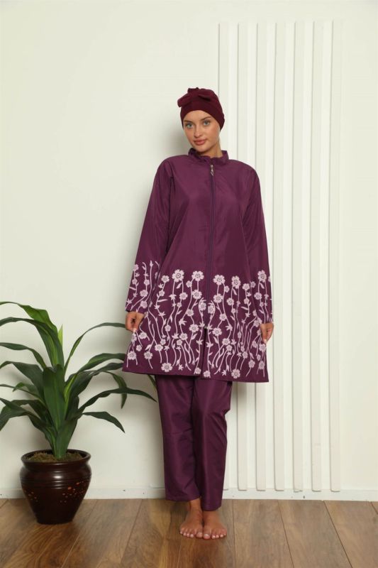 Moda Çizgi Tam Tesettür Çiçek Baskılı Mayo 31031 - 2