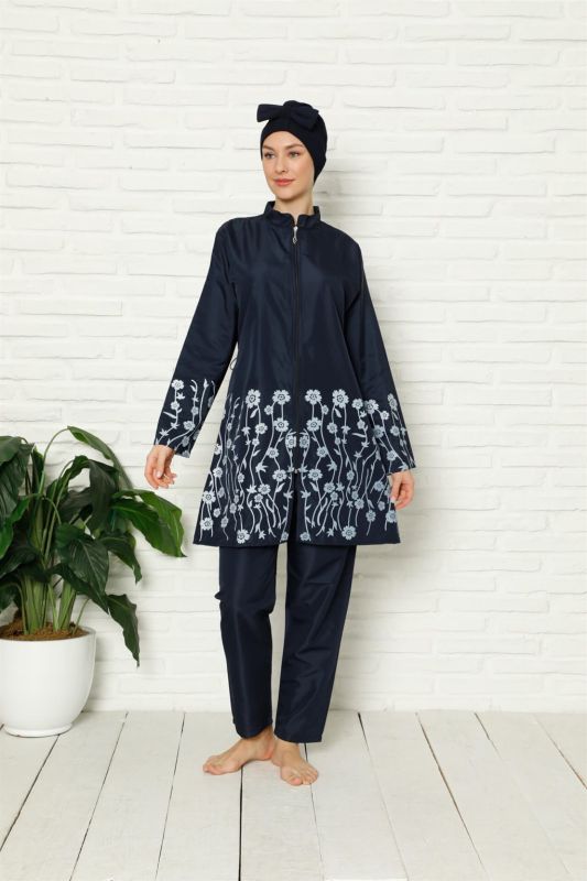 Moda Çizgi Tam Tesettür Çiçek Baskılı Mayo 31032 - 2