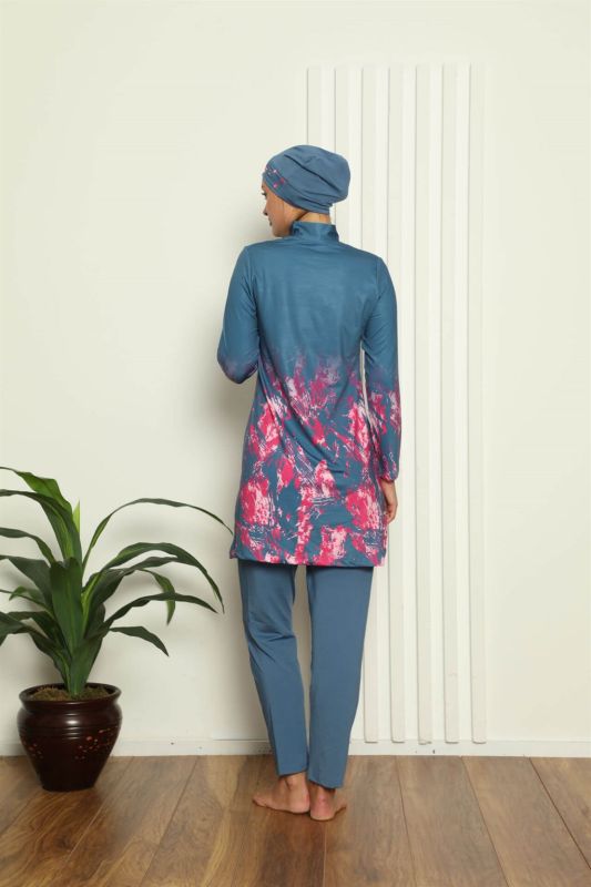 Moda Çizgi Tam Tesettür Dijital Desenli Mayo 31049 - 3