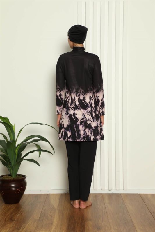 Moda Çizgi Tam Tesettür Dijital Desenli Mayo 31051 - 3