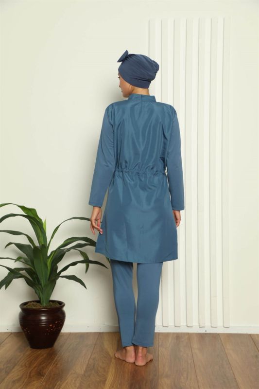 Moda Çizgi Tam Tesettür Pantolonlu Mayo 31034 - 3