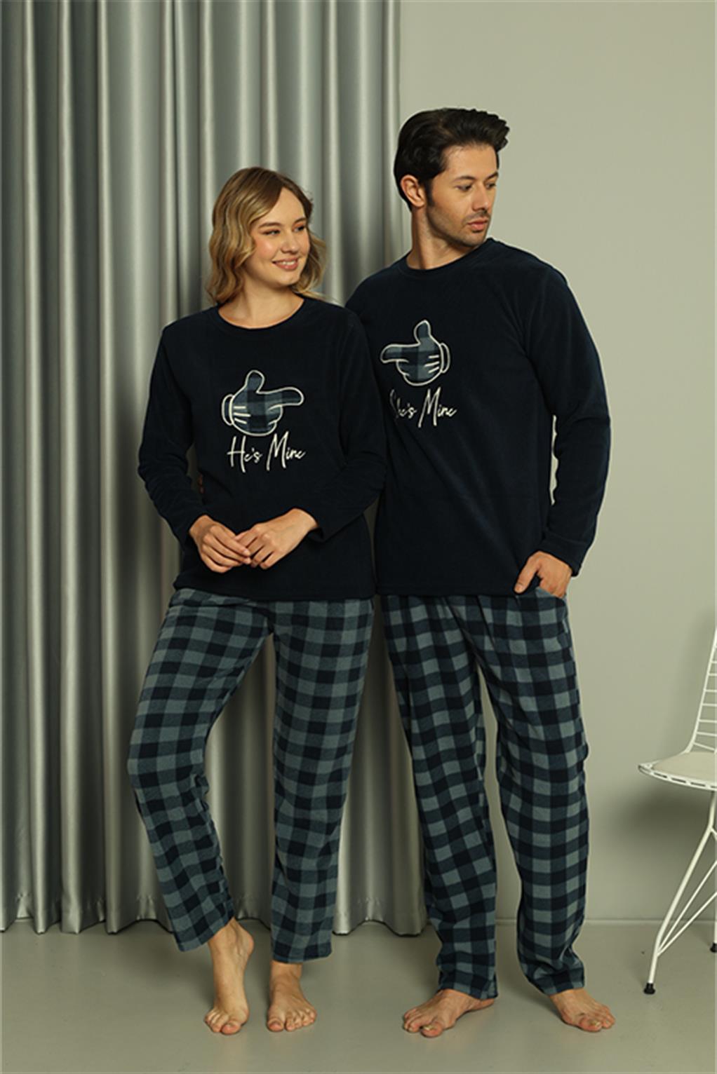Moda Çizgi Welsoft Erkek Polar Sevgili Kombini Pijama Takımı 50123 Tek Takım Fiyatıdır - L | Lacivert