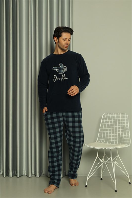 Moda Çizgi Welsoft Erkek Polar Sevgili Kombini Pijama Takımı 50123 Tek Takım Fiyatıdır - 2
