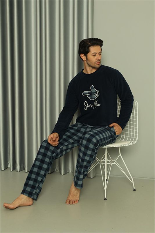 Moda Çizgi Welsoft Erkek Polar Sevgili Kombini Pijama Takımı 50123 Tek Takım Fiyatıdır - 4