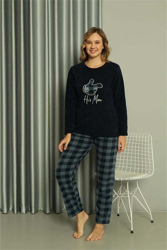 Moda Çizgi Welsoft Kadın Polar Sevgili Kombini Pijama Takımı 50122 Tek Takım Fiyatıdır - 3