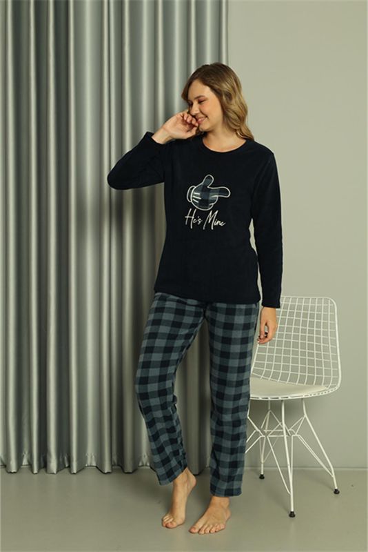 Moda Çizgi Welsoft Kadın Polar Sevgili Kombini Pijama Takımı 50122 Tek Takım Fiyatıdır - 4
