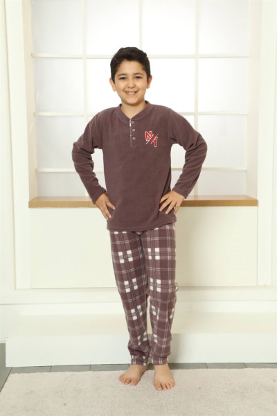 Moda Çizgi - Moda Çizgi WelSoft Polar Çocuk Pijama Takımı 20249V