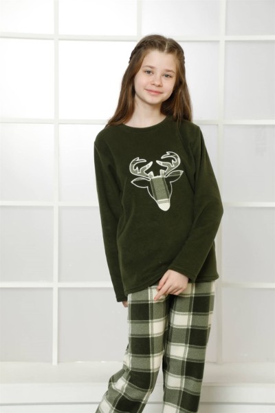 Moda Çizgi WelSoft Polar Çocuk Pijama Takımı 4633 - Thumbnail