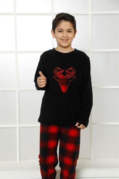 Moda Çizgi WelSoft Polar Çocuk Pijama Takımı 4634 - Thumbnail