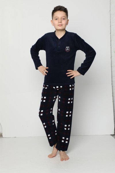 Moda Çizgi - WelSoft Polar Erkek Çocuk Pijama Takımı 4529
