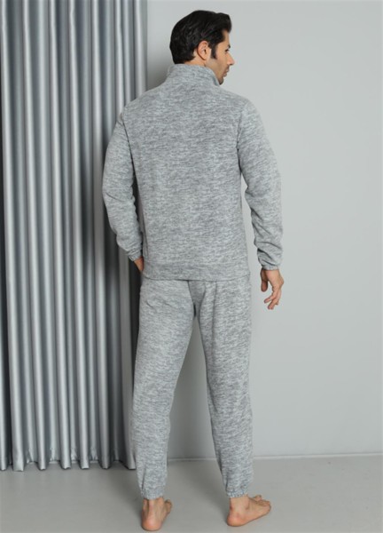 Moda Çizgi WelSoft Polar Fermuarlı Erkek Pijama Takımı 6840 - Thumbnail