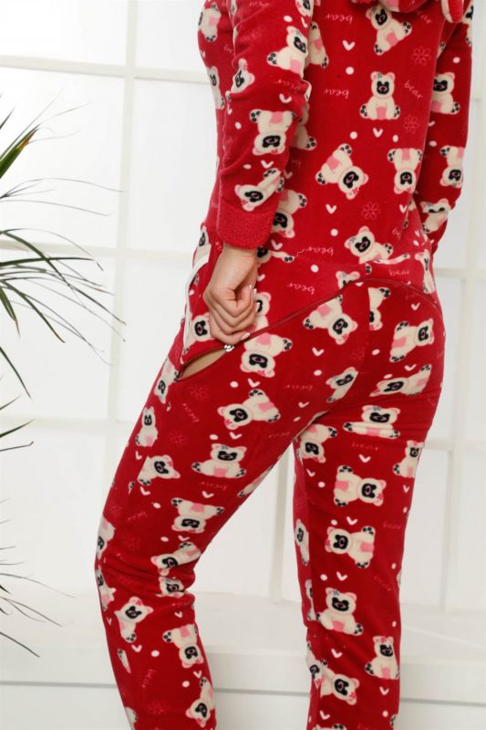 Moda Çizgi Polar Kadın Pijama Takımı - 4