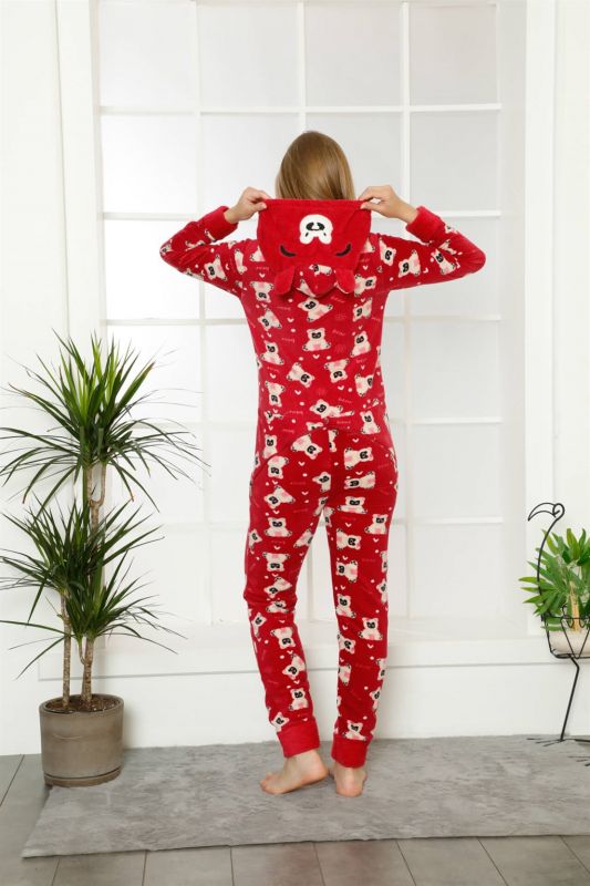 Moda Çizgi Polar Kadın Pijama Takımı - 5