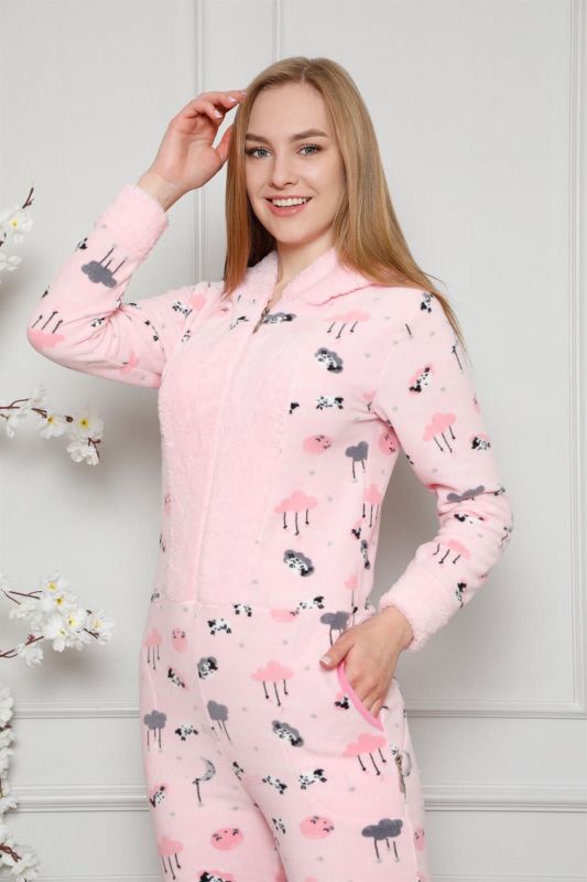Moda Çizgi Polar Kadın Pijama Takımı - 1