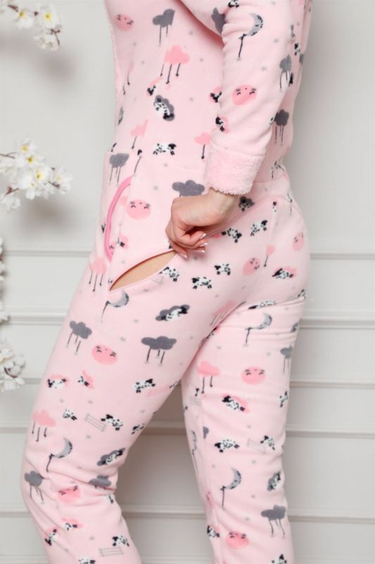 Moda Çizgi Polar Kadın Pijama Takımı - 4