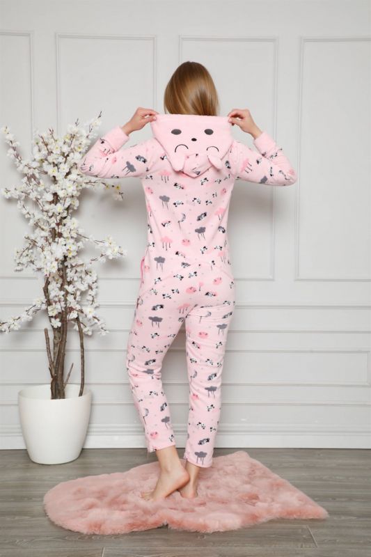 Moda Çizgi Polar Kadın Pijama Takımı - 5