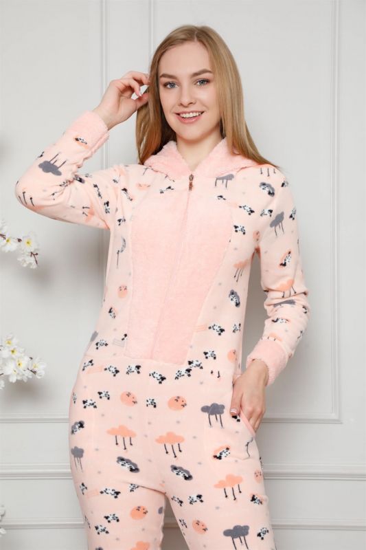 Moda Çizgi Polar Kadın Pijama Takımı - 1