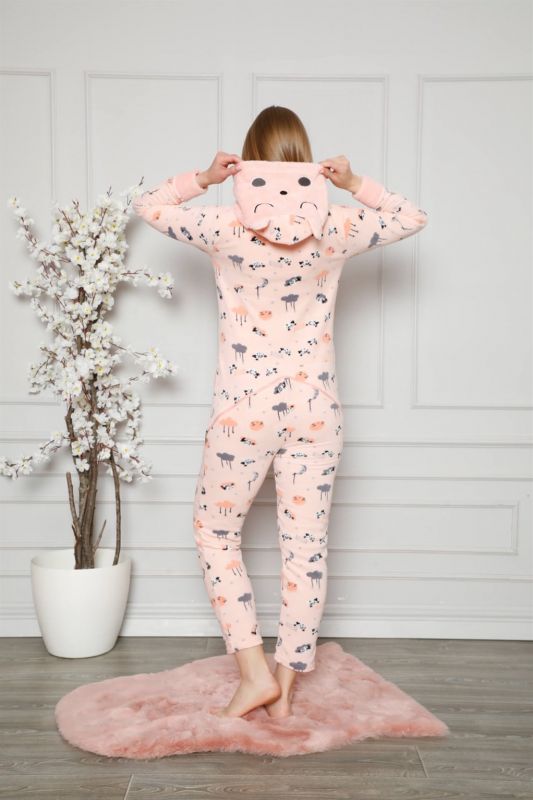 Moda Çizgi Polar Kadın Pijama Takımı - 5