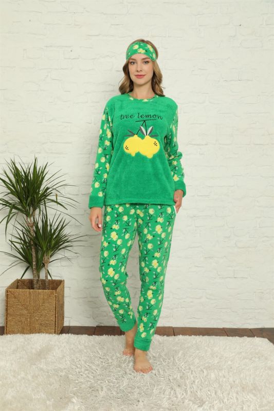 Moda Çizgi Polar Kadın Pijama Takımı - 2