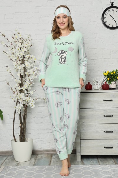 Moda Çizgi Welsoft Polar Kadın Pijama Takımı 8067 - Thumbnail