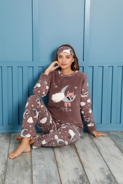 Moda Çizgi - Moda Çizgi Polar Kadın Pijama Takımı